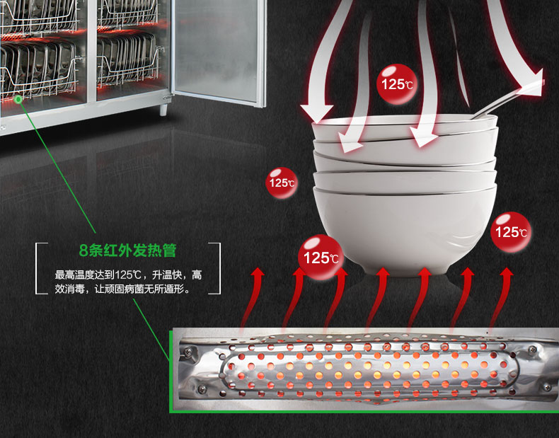 圣托 雙門全不銹鋼消毒柜 立式 商用高溫碗柜 酒店熱風循環(huán) D2/D8