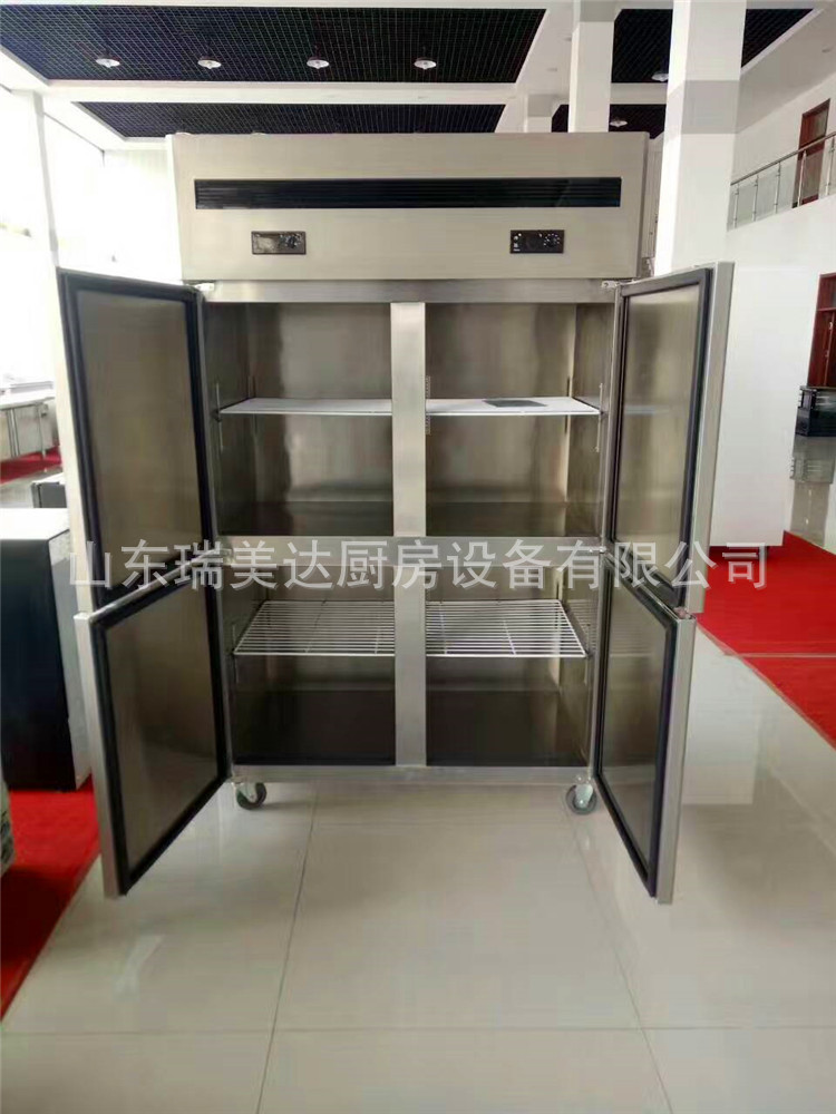 全鋼銅管四門雙機(jī)雙溫廚房冰柜4門6門商用立式冰箱冷藏冷凍冷柜