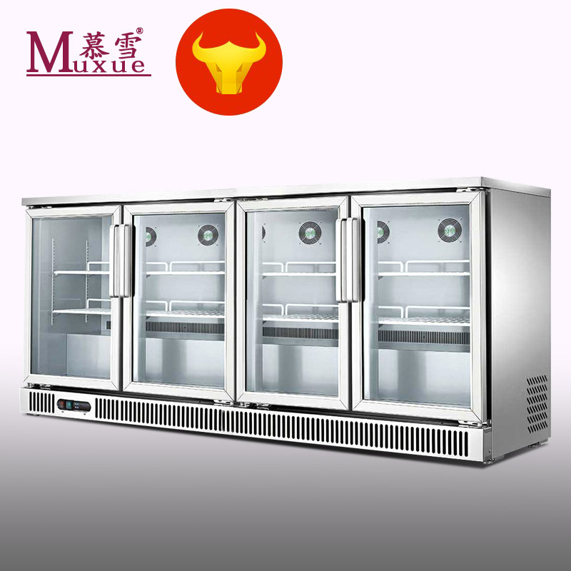 慕雪四門商用臥式吧臺(tái)冷柜立式無(wú)霜飲料展示冰箱臺(tái)下啤酒冷藏冰柜