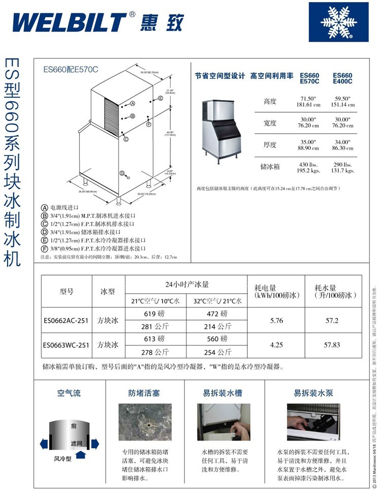 惠致制冰機(jī)ES0662AC 萬(wàn)利多惠致商用制冰機(jī) 商用奶茶店制冰機(jī)