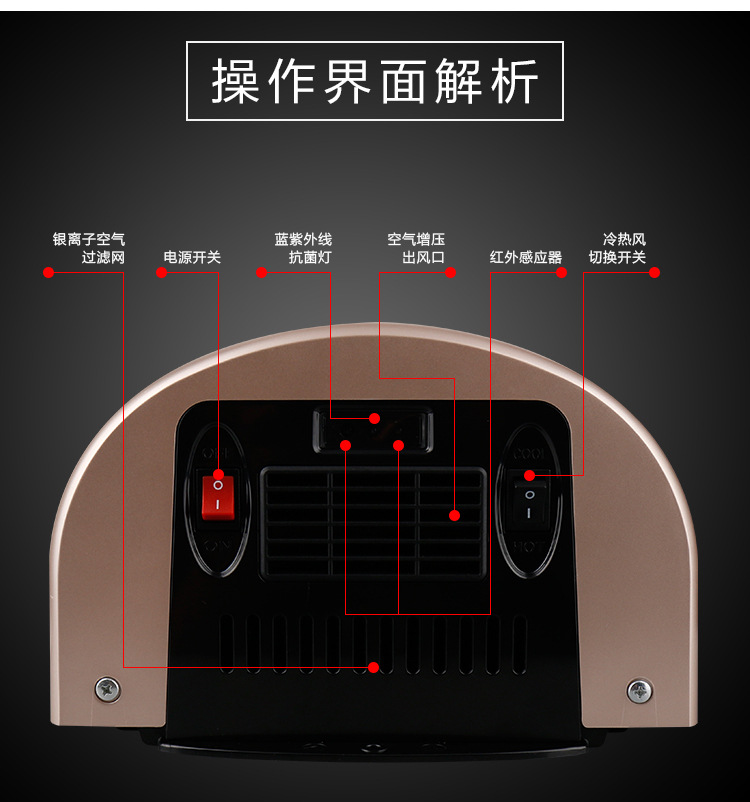 創(chuàng)點冷熱干手機全自動感應(yīng)家用超靜音烘手機酒店衛(wèi)生間烘手器