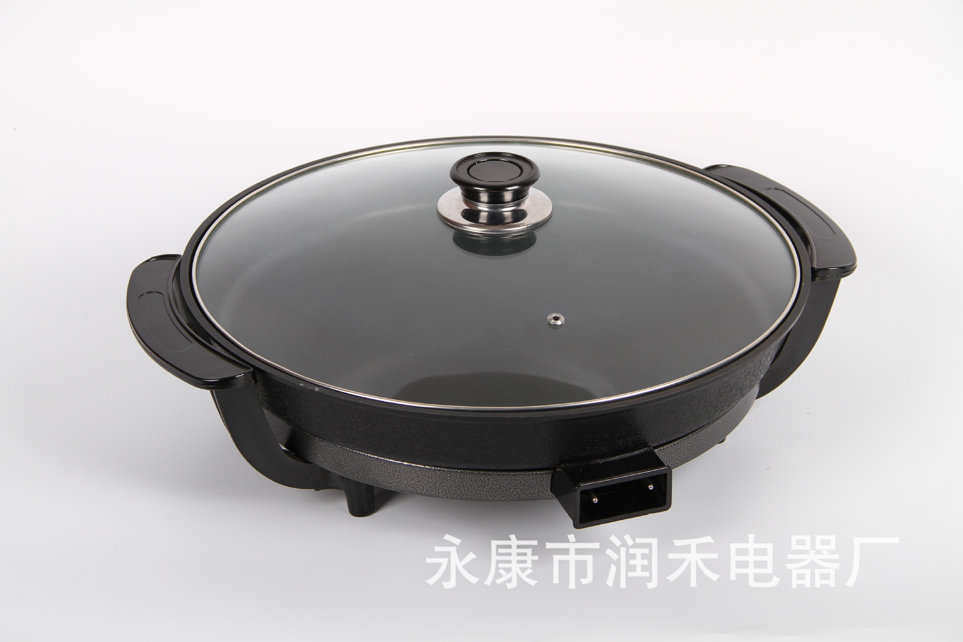 廠家直銷家用多功能電火鍋圓形電煎鍋便攜不粘鍋電烤鍋可定制